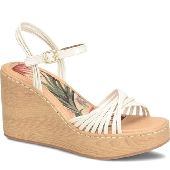 BOC by Born Catalina Wedge Sandals Strappy Platforms Cream Size 10 NEW - Picture 1 of 7